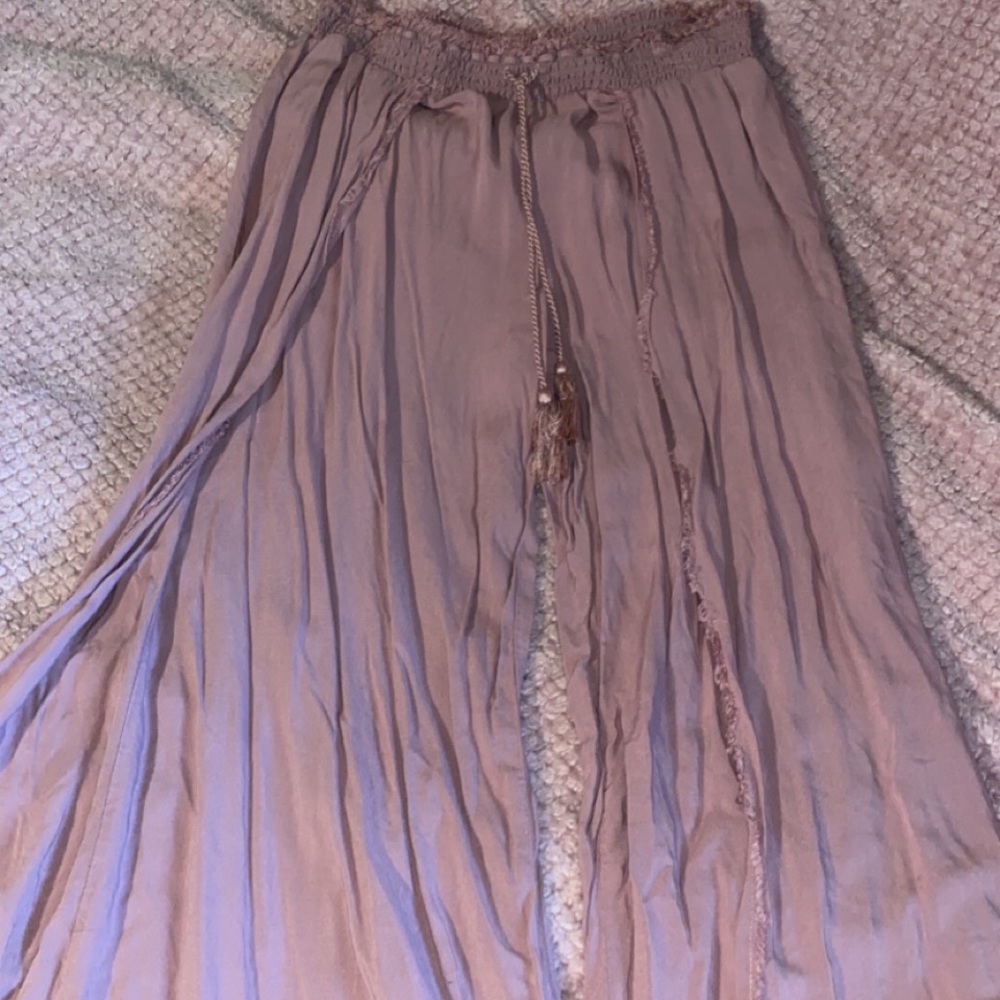 Flare pants with an outer flowy layer
